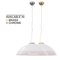 Large Italian Ceiling Lamp in White Murano Glass with Pink Gray Finishes, 1980s 11