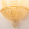 Large Gold Murano Glass Sconce with 3 Amber Leaves 7