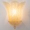 Large Gold Murano Glass Sconce with 3 Amber Leaves 2