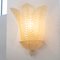 Large Gold Murano Glass Sconce with 3 Amber Leaves 3