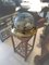 Ceiling Lamp with Three Brass Lights and Murano Glass Dome 1