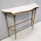 Mid-Century Console with a Portuguese Pink Marble Top and Brass Frame, Italy, Image 7