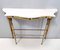 Mid-Century Console with a Portuguese Pink Marble Top and Brass Frame, Italy, Image 9