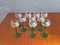 Wine Glasses in Clear & Green, Set of 10 1