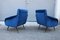 Armchairs in JAB Blue Velvet by Gigi Radice for Minotti, 1950s, Set of 2 7