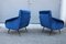 Armchairs in JAB Blue Velvet by Gigi Radice for Minotti, 1950s, Set of 2, Image 7