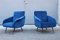 Armchairs in JAB Blue Velvet by Gigi Radice for Minotti, 1950s, Set of 2 1