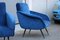 Armlehnstühle aus blauem JAB Samt von Gigi Radice für Minotti, 1950er, 2er Set 12
