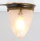 Französische Art Nouveau Deckenlampe aus Bronze & Glas 4