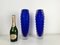 Vases Vintage en Verre Morano Bleu, 1980, Set de 2 15