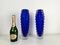 Vintage Vasen aus blauem Morano Glas, 1980, 2er Set 15