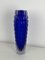 Vases Vintage en Verre Morano Bleu, 1980, Set de 2 6