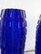 Vintage Vasen aus blauem Morano Glas, 1980, 2er Set 8