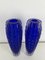 Vintage Vasen aus blauem Morano Glas, 1980, 2er Set 5