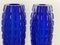 Vases Vintage en Verre Morano Bleu, 1980, Set de 2 2