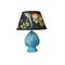 Tuscany Ceramic Pigna Azzurra Lamp with Cotton Lampshade from Dolfi 1