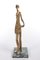 Art Deco Messing Statue einer Afrikanerin auf Marmorsockel, 1970er 2