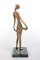 Art Deco Style Brass Statue of an African Woman on a Marble Base, 1970s, Image 3