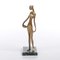Art Deco Style Brass Statue of an African Woman on a Marble Base, 1970s, Image 1