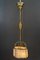 Art Deco Adjustable Pendant Lamp with Fabric Shade, 1920s, Image 4