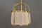 Art Deco Adjustable Pendant Lamp with Fabric Shade, 1920s 2