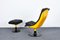 High-Gloss Varnishing Fiberglass and Leather Lounge Chair and Ottoman by Peter Ghyczy, 1970s , Set of 2 4