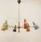 Adjustable 6 Light Sputnik Chandelier with Colorful Cones 1