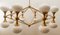 Lustre Sputnik à 16 Lampes en Laiton avec Globes Ovales 18