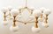 16 Light Brass Sputnik Chandelier with Oval Globes 14