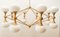 16 Light Brass Sputnik Chandelier with Oval Globes 19