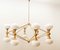 16 Light Brass Sputnik Chandelier with Oval Globes 15