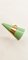 Lámpara de pared ajustable en forma de cono verde y dorado, Imagen 2