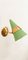 Adjustable Green & Gold Cone Wall Lamp, Image 7