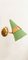 Adjustable Green & Gold Cone Wall Lamp, Image 1