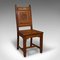 Antique English Victorian Oak Hall Chairs, Set of 2, Image 7