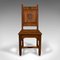 Antique English Victorian Oak Hall Chairs, Set of 2, Image 5