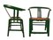 Chinese Horseshoe Armchairs in Green, Set of 2, Image 1