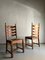 High Back Chairs in Oak with Rush Seat, Set of 2, Image 1