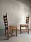 High Back Chairs in Oak with Rush Seat, Set of 2 2
