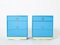 Tables de Chevet en Laiton Bleu Laqué par Guy Lefevre pour Maison Jansen, 1970s, Set de 2 1