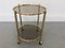 French Glass Bar Cart with Removable Tray, 1950s 1