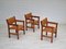 Leather & Beech Armchairs by Hans J. Wegner for Getama, 1960s, Set of 3, Image 4