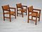Leather & Beech Armchairs by Hans J. Wegner for Getama, 1960s, Set of 3 18