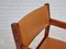 Leather & Beech Armchairs by Hans J. Wegner for Getama, 1960s, Set of 3 2