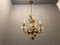 Lámpara de araña italiana con frutas de cristal de Murano dorado, Imagen 5