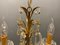 Lámpara de araña italiana con frutas de cristal de Murano dorado, Imagen 4
