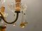 Lámpara de araña italiana con frutas de cristal de Murano dorado, Imagen 11