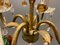 Lámpara de araña italiana con frutas de cristal de Murano dorado, Imagen 7