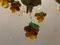 Lámpara de araña italiana con frutas de cristal de Murano dorado, Imagen 9