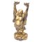 Patinated Wooden Buddha Sculpture in Gilt Color, Image 1